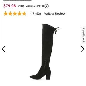 Marc Fisher Over Knee Black Suede Boots
